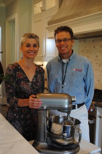 Southern Living Showcase Home builder Alan Looney, president of Castle Homes, presented Mary Carter the newly released KitchenAid 7-quarter Mixer for winning the Ultimate Southern Cookie Contest. Visit Castle Homes for more info and her yummy Southern Pecan Mixed Chocolate Chip with Sea Salt Cookie.