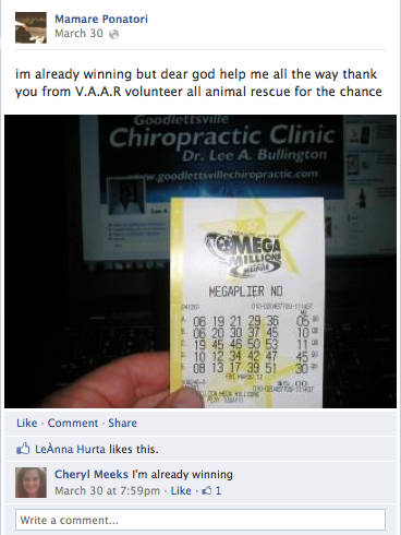 I am winning lottery ticket by Goodlettesville Chiropractor