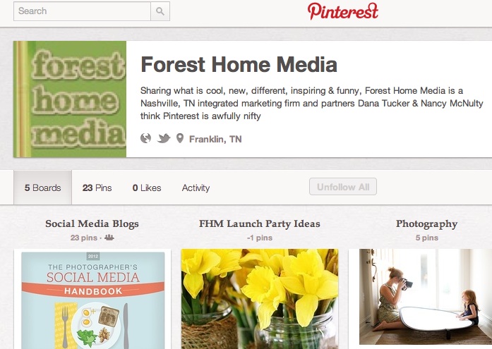 Forest Home Media Pinterest board