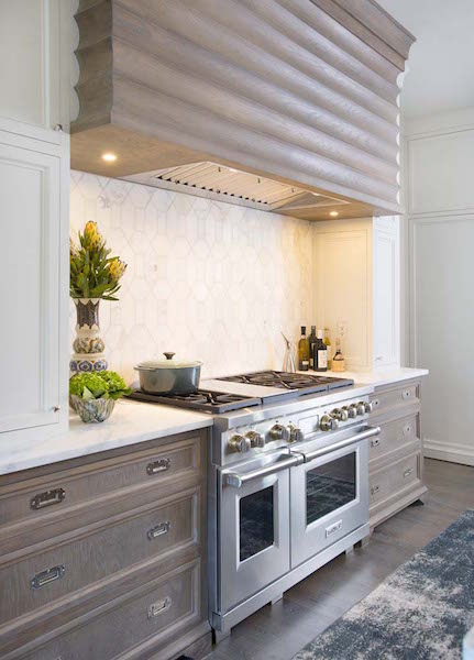 Scalloped Wood Range Hood, Castle Homes, photo by Reed Brown